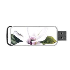 White Magnolia Pencil Drawing Art Portable Usb Flash (two Sides) by picsaspassion