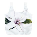 White Magnolia pencil drawing art Full Print Recycle Bags (L)  Front