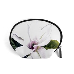 White Magnolia Pencil Drawing Art Accessory Pouches (small)  by picsaspassion