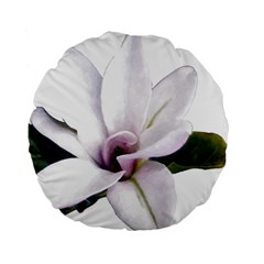 Magnolia Wit Aquarel Painting Art Standard 15  Premium Round Cushions by picsaspassion