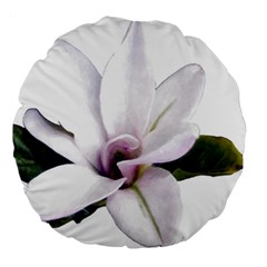 Magnolia Wit Aquarel Painting Art Large 18  Premium Round Cushions by picsaspassion