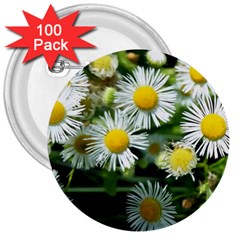 White Summer Flowers Oil Painting Art 3  Buttons (100 Pack)  by picsaspassion