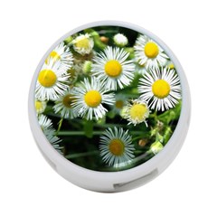 White Summer Flowers Oil Painting Art 4-port Usb Hub (one Side)