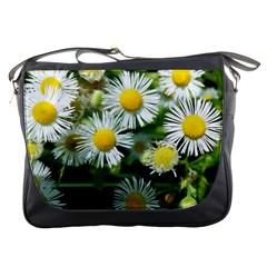 White Summer Flowers Oil Painting Art Messenger Bags