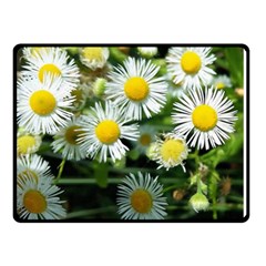 White Summer Flowers Oil Painting Art Double Sided Fleece Blanket (small) 