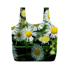 White Summer Flowers Oil Painting Art Full Print Recycle Bags (m) 