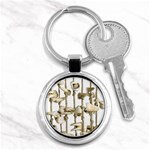 Hanging Human Teeth Dentist Funny Dream Catcher Dental Key Chains (Round)  Front