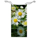 White summer flowers watercolor painting art Jewelry Bags Front