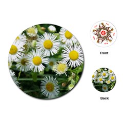 White Summer Flowers Watercolor Painting Art Playing Cards (round) 