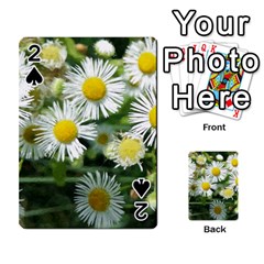 White Summer Flowers Watercolor Painting Art Playing Cards 54 Designs 