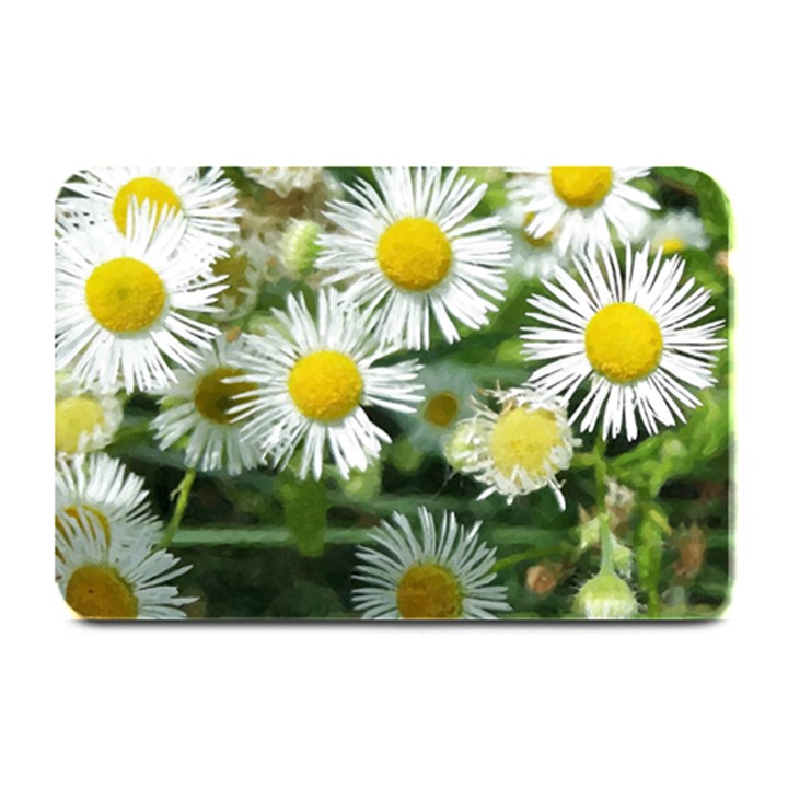 White summer flowers watercolor painting art Plate Mats