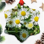 White summer flowers watercolor painting art Ornament (Snowflake)  Front