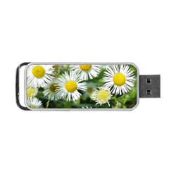 White Summer Flowers Watercolor Painting Art Portable Usb Flash (one Side)