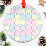 Colorful honeycomb - diamond pattern Ornament (Round)  Front