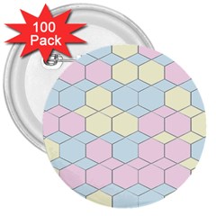 Colorful Honeycomb - Diamond Pattern 3  Buttons (100 Pack) 