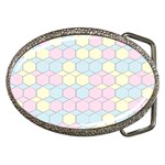 Colorful honeycomb - diamond pattern Belt Buckles Front