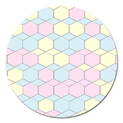 Colorful Honeycomb - Diamond Pattern Magnet 5  (round)