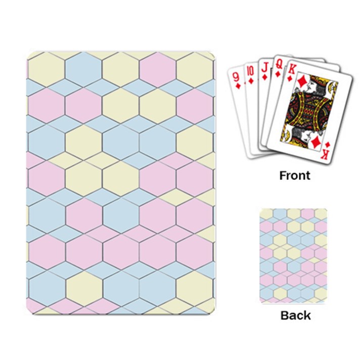 Colorful honeycomb - diamond pattern Playing Card