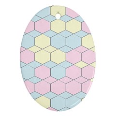 Colorful Honeycomb - Diamond Pattern Oval Ornament (two Sides)