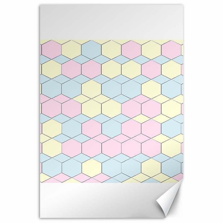 Colorful honeycomb - diamond pattern Canvas 24  x 36 