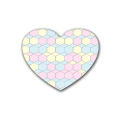 Colorful Honeycomb - Diamond Pattern Rubber Coaster (heart) 