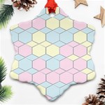 Colorful honeycomb - diamond pattern Ornament (Snowflake)  Front