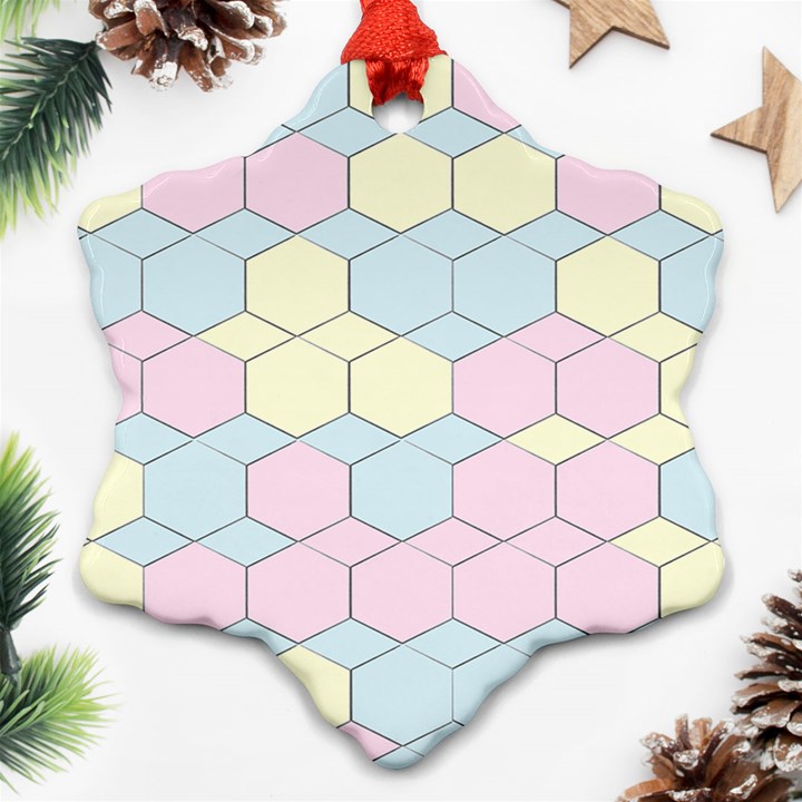 Colorful honeycomb - diamond pattern Ornament (Snowflake) 