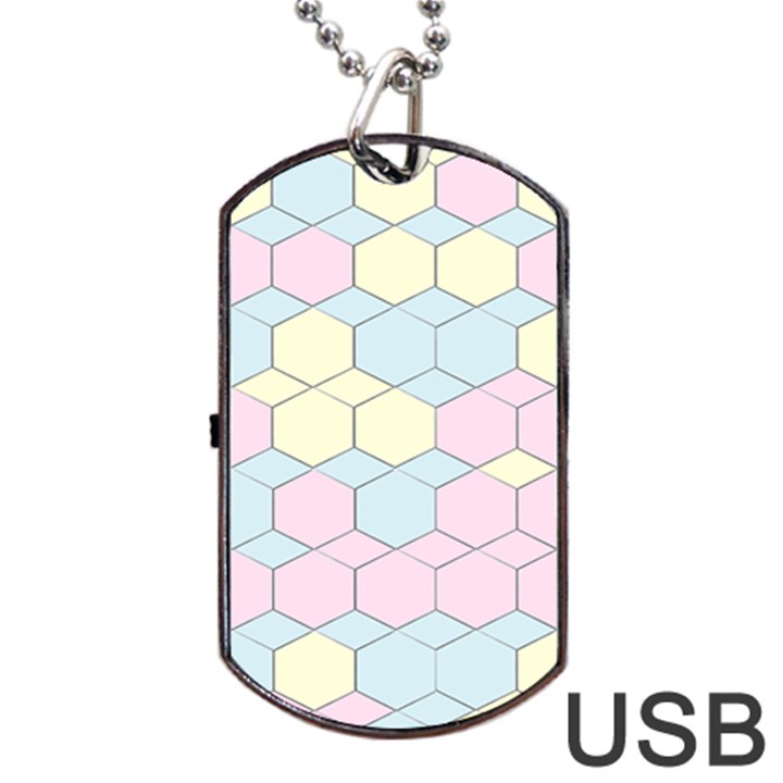 Colorful honeycomb - diamond pattern Dog Tag USB Flash (One Side)