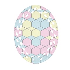 Colorful Honeycomb - Diamond Pattern Oval Filigree Ornament (2-side) 