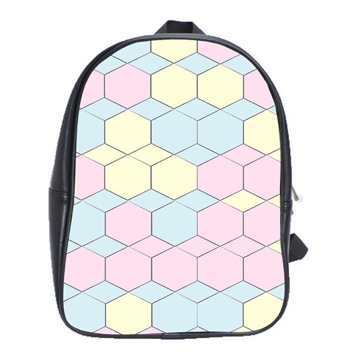 Colorful honeycomb - diamond pattern School Bags (XL) 