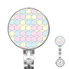 Colorful Honeycomb - Diamond Pattern Stainless Steel Nurses Watch by picsaspassion