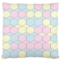 Colorful Honeycomb - Diamond Pattern Large Flano Cushion Case (two Sides) by picsaspassion