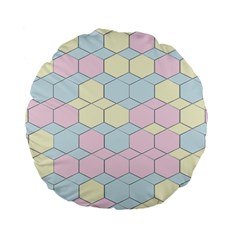 Colorful Honeycomb - Diamond Pattern Standard 15  Premium Flano Round Cushions