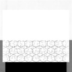  Honeycomb - Diamond Black And White Pattern Rectangular Jigsaw Puzzl