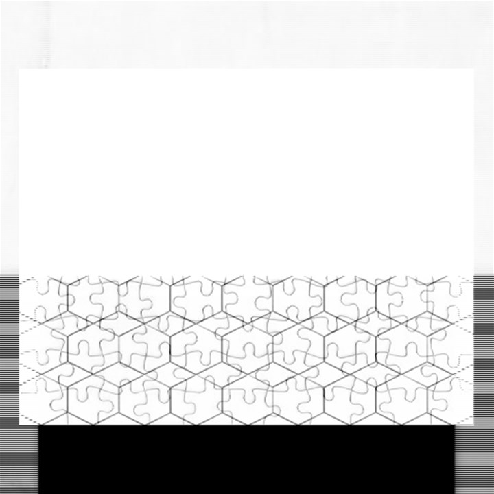  honeycomb - diamond black and white pattern Rectangular Jigsaw Puzzl