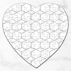  Honeycomb - Diamond Black And White Pattern Jigsaw Puzzle (heart)