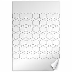  Honeycomb - Diamond Black And White Pattern Canvas 12  X 18  