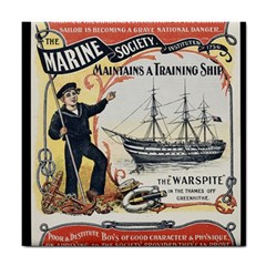 Vintage Advertisement British Navy Marine Typography Tile Coasters by yoursparklingshop