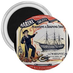 Vintage Advertisement British Navy Marine Typography 3  Magnets by yoursparklingshop