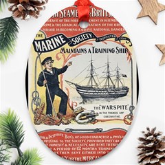 Vintage Advertisement British Navy Marine Typography Ornament (oval)  by yoursparklingshop