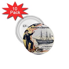 Vintage Advertisement British Navy Marine Typography 1 75  Buttons (10 Pack) by yoursparklingshop