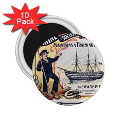 Vintage Advertisement British Navy Marine Typography 2 25  Magnets (10 Pack)  by yoursparklingshop