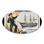 Vintage Advertisement British Navy Marine Typography Oval Magnet Front