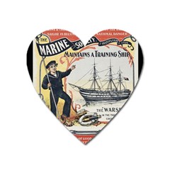 Vintage Advertisement British Navy Marine Typography Heart Magnet by yoursparklingshop