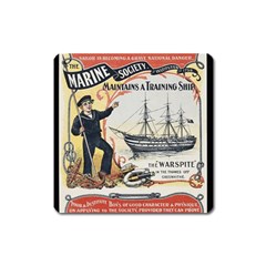 Vintage Advertisement British Navy Marine Typography Square Magnet