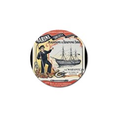 Vintage Advertisement British Navy Marine Typography Golf Ball Marker