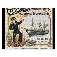 Vintage Advertisement British Navy Marine Typography Rectangular Jigsaw Puzzl