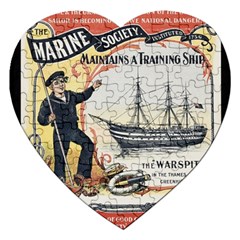 Vintage Advertisement British Navy Marine Typography Jigsaw Puzzle (heart)