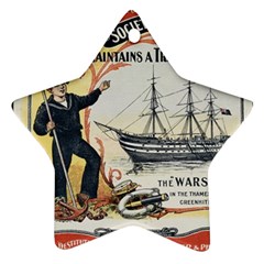 Vintage Advertisement British Navy Marine Typography Star Ornament (two Sides)  by yoursparklingshop