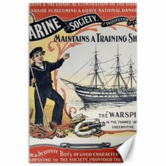 Vintage Advertisement British Navy Marine Typography Canvas 24  X 36  by yoursparklingshop